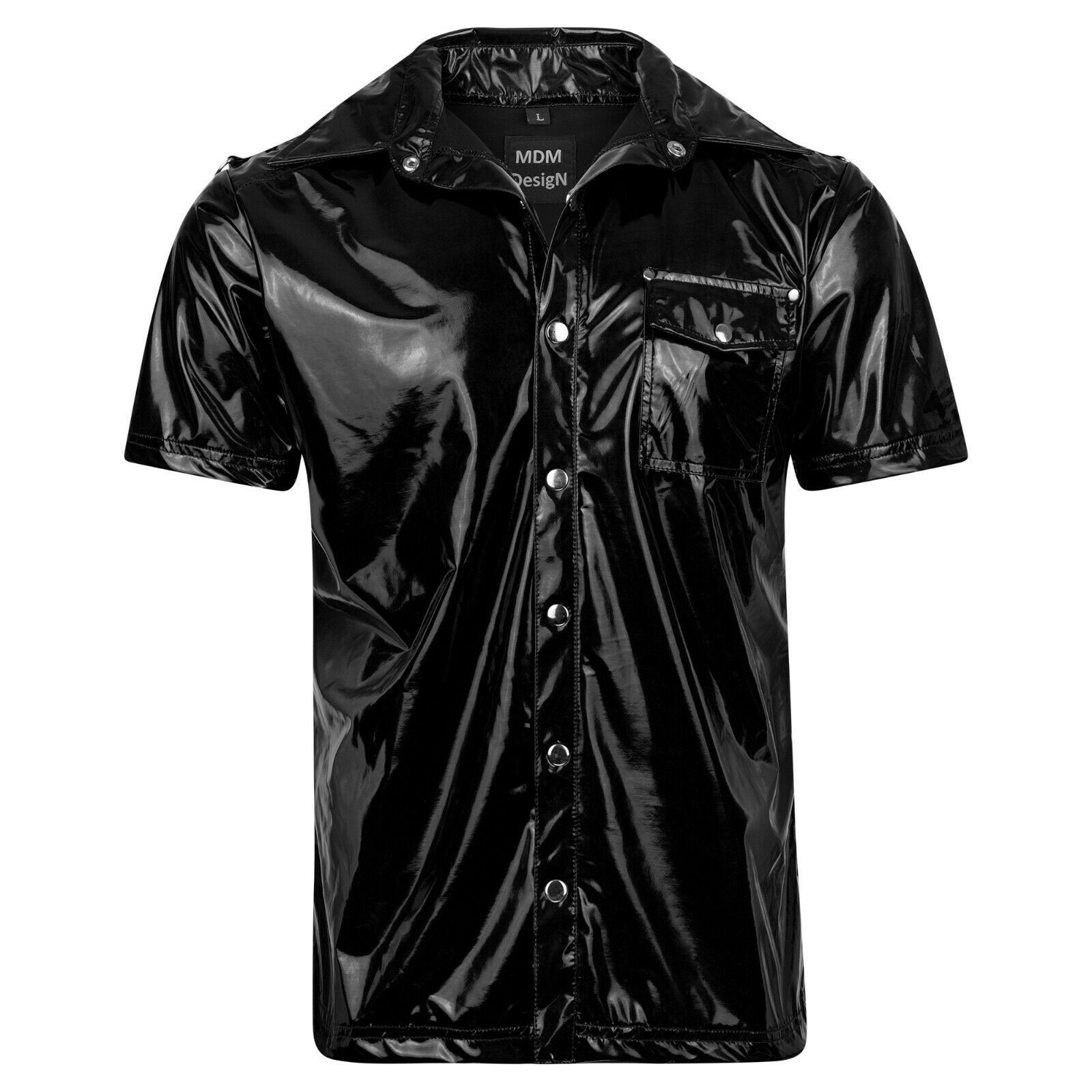 Lack Vinyl PVC Gloss Wetlook Hemd Shirt